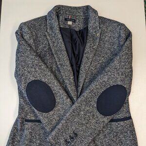 Tommy Hilfiger Women's Elbow Patch One Button Blazer Jacket, Black, 14